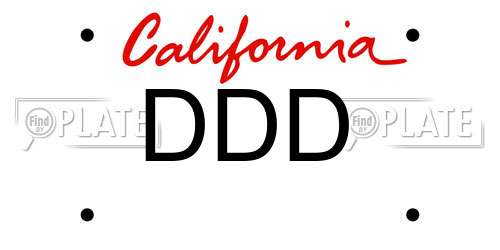 DDD California License Plate