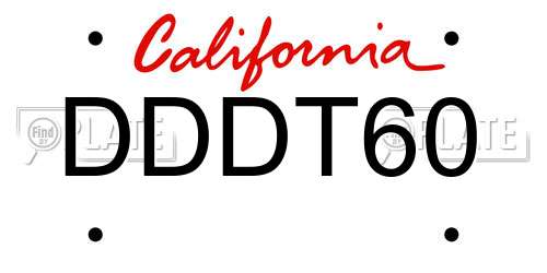DDDT60 California License Plate
