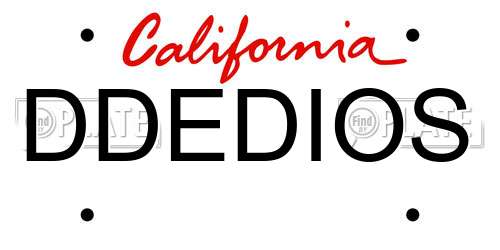 DDEDIOS California License Plate