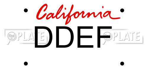 DDEF California License Plate