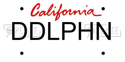 DDLPHN California License Plate