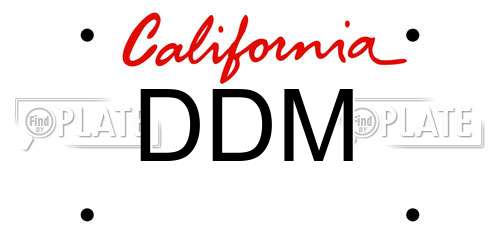 DDM California License Plate