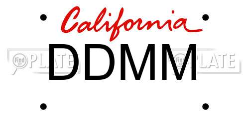 DDMM California License Plate