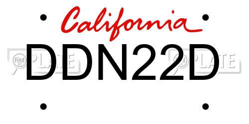 DDN22D California License Plate