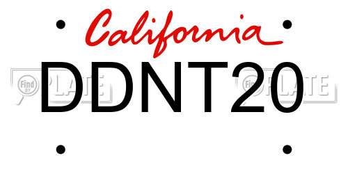 DDNT20 California License Plate
