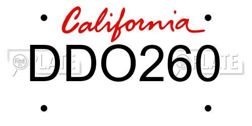 DDO260 California License Plate