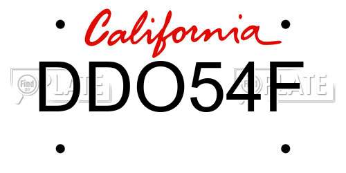DDO54F California License Plate