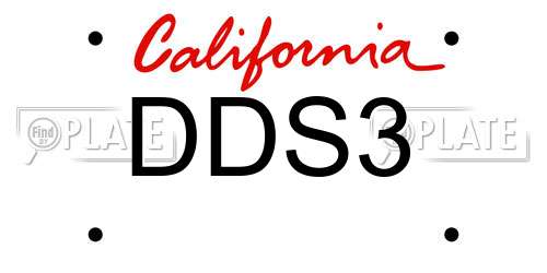 DDS3 California License Plate