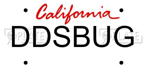 DDSBUG California License Plate