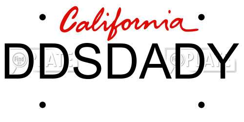 DDSDADY California License Plate