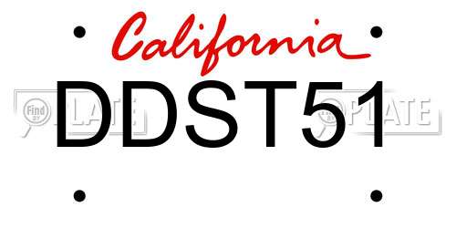 DDST51 California License Plate