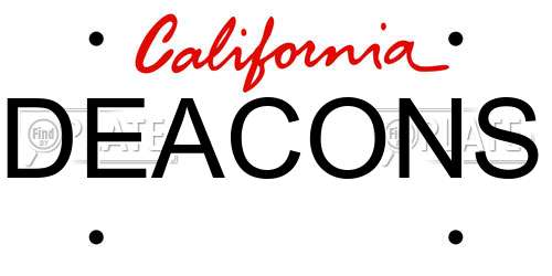 DEACONS California License Plate