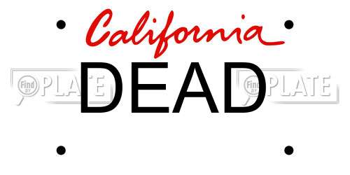 DEAD California License Plate