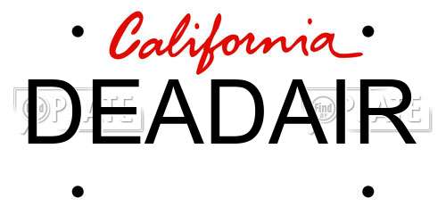 DEADAIR California License Plate