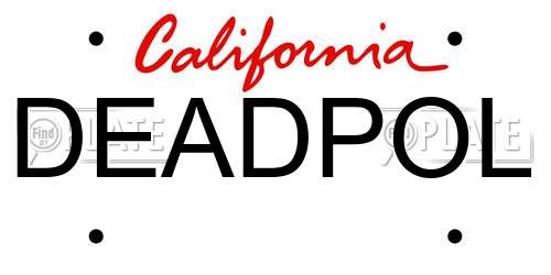 DEADPOL California License Plate