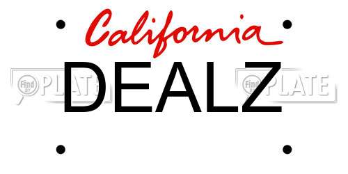 DEALZ California License Plate