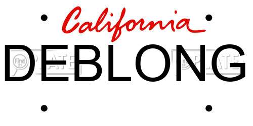 DEBLONG California License Plate