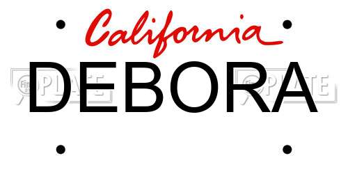 DEBORA California License Plate