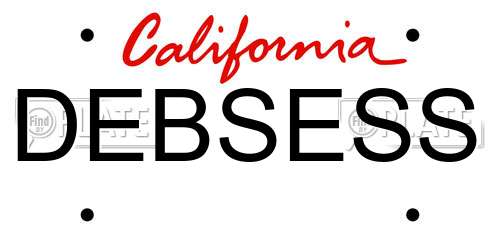 DEBSESS California License Plate