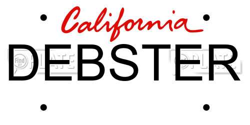 DEBSTER California License Plate