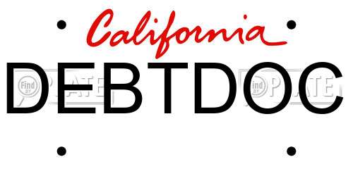 DEBTDOC California License Plate