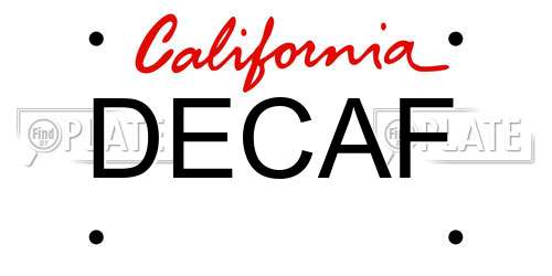 DECAF California License Plate