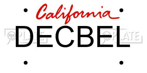 DECBEL California License Plate