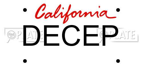 DECEP California License Plate