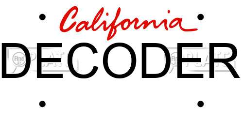 DECODER California License Plate