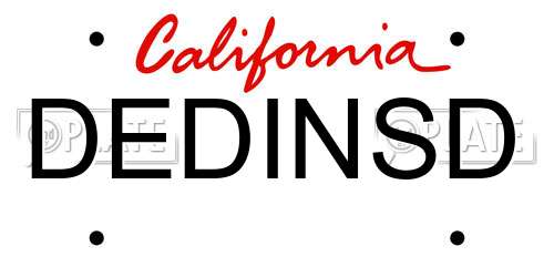 DEDINSD California License Plate