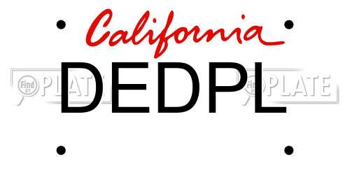 DEDPL California License Plate