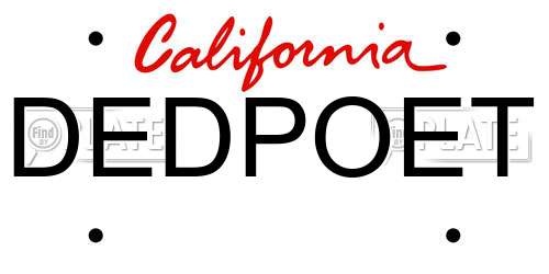 DEDPOET California License Plate