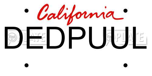 DEDPUUL California License Plate