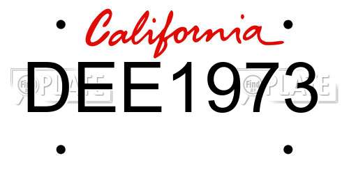 DEE1973 California License Plate