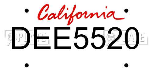 DEE5520 California License Plate
