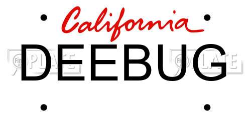 DEEBUG California License Plate