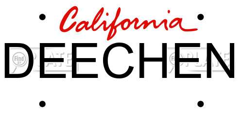 DEECHEN California License Plate