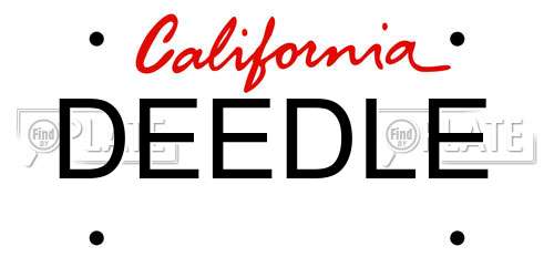 DEEDLE California License Plate