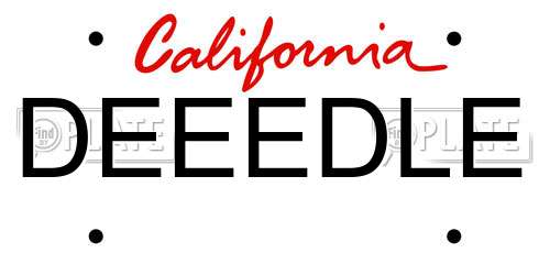 DEEEDLE California License Plate