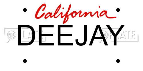 DEEJAY California License Plate