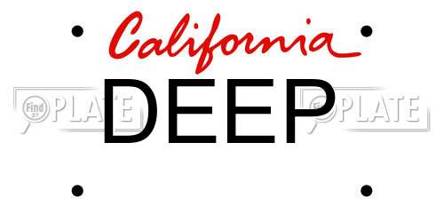 DEEP California License Plate