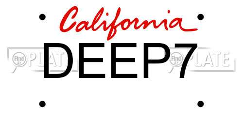 DEEP7 California License Plate