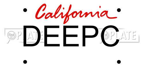 DEEPC California License Plate