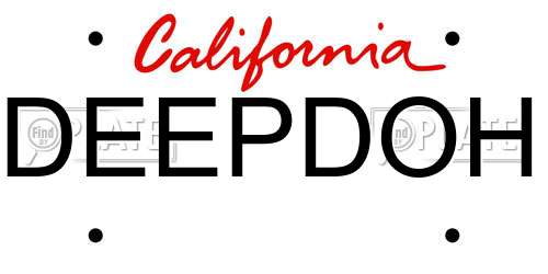 DEEPDOH California License Plate