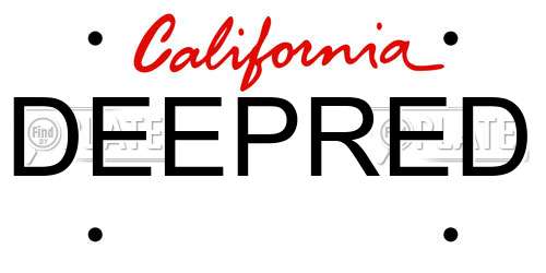 DEEPRED California License Plate