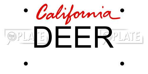 DEER California License Plate
