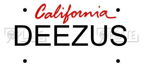 DEEZUS California License Plate