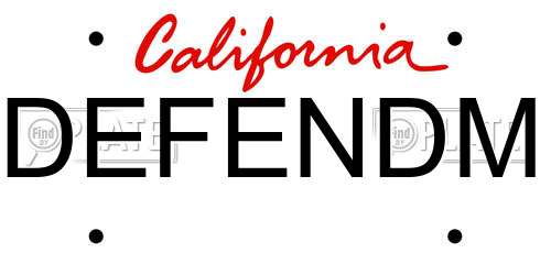 DEFENDM California License Plate