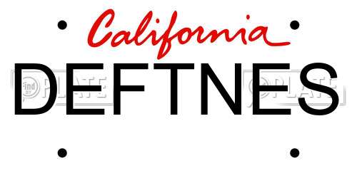 DEFTNES California License Plate