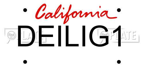 DEILIG1 California License Plate